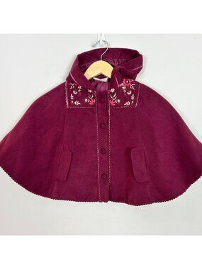 NEW Tahari Deep Red Burgundy Hooded Cap Jacket Size 3T Girls